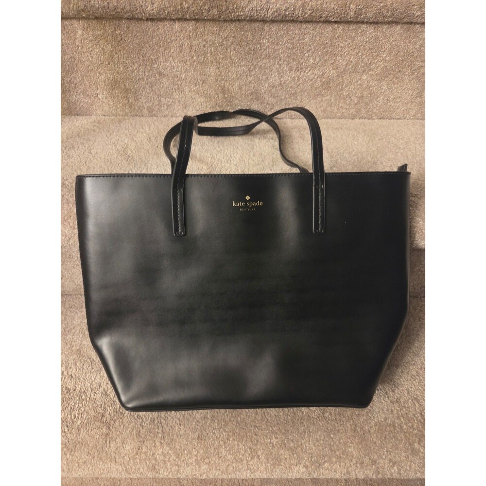 Kate Spade New York Classic Black Leather Tote Bag